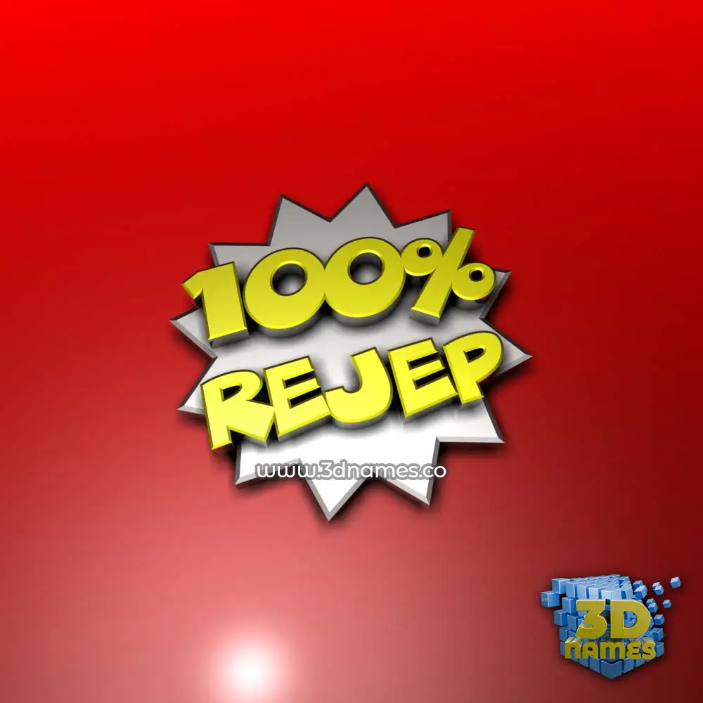 rejep in 100 Percent style - 3D name wallpaper