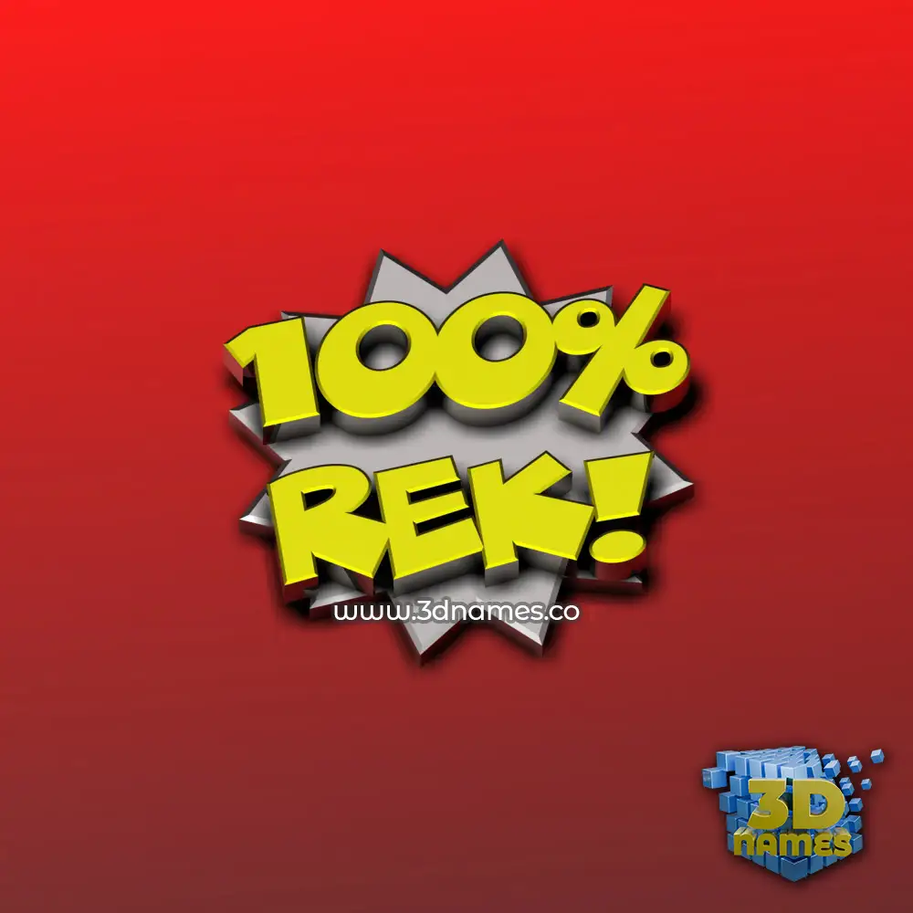 rek in 100 Percent style - 3D name wallpaper