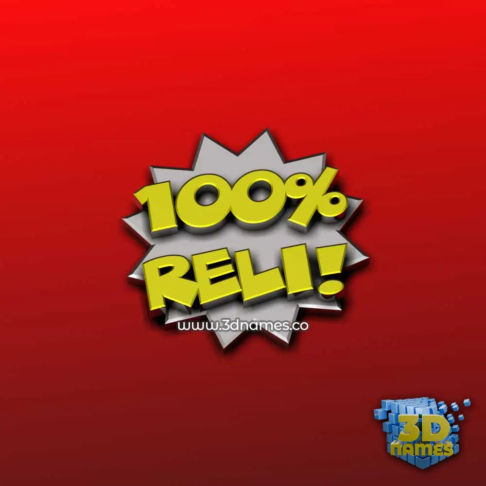 reli in 100 Percent style - 3D name wallpaper