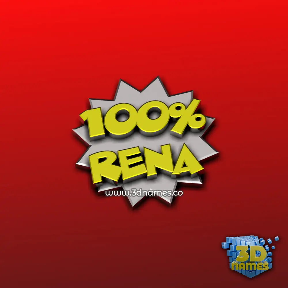 rena in 100 Percent style - 3D name wallpaper