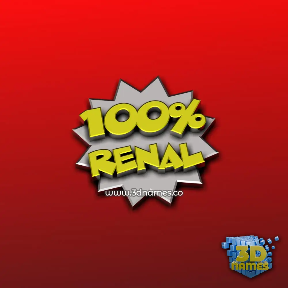 renal in 100 Percent style - 3D name wallpaper