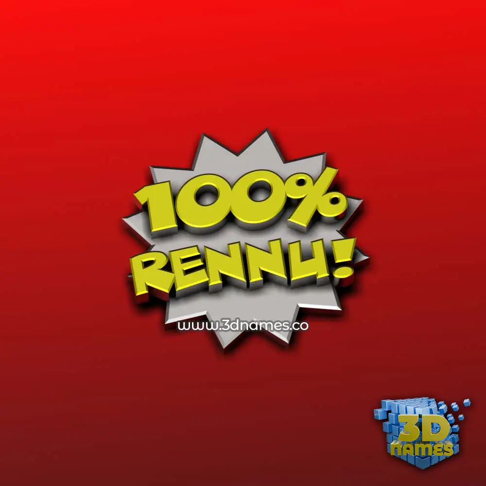 rennu in 100 Percent style - 3D name wallpaper