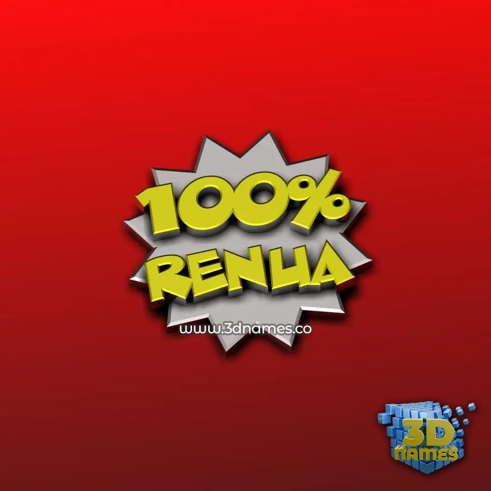 renua in 100 Percent style - 3D name wallpaper