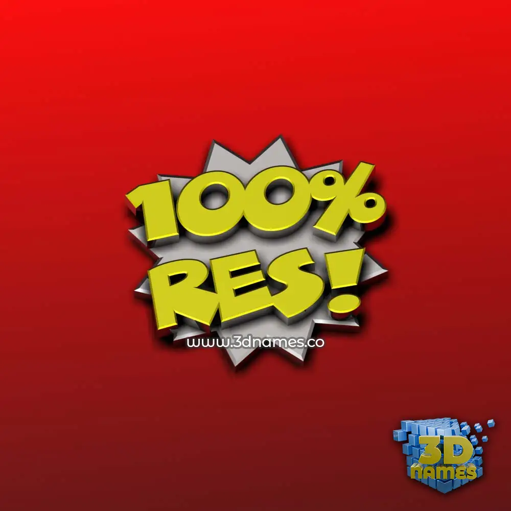 res in 100 Percent style - 3D name wallpaper