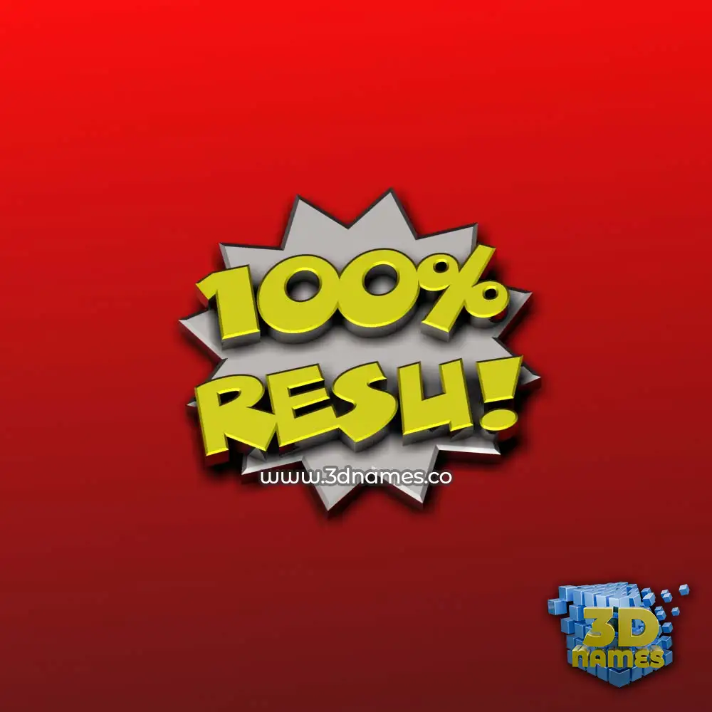 resu in 100 Percent style - 3D name wallpaper