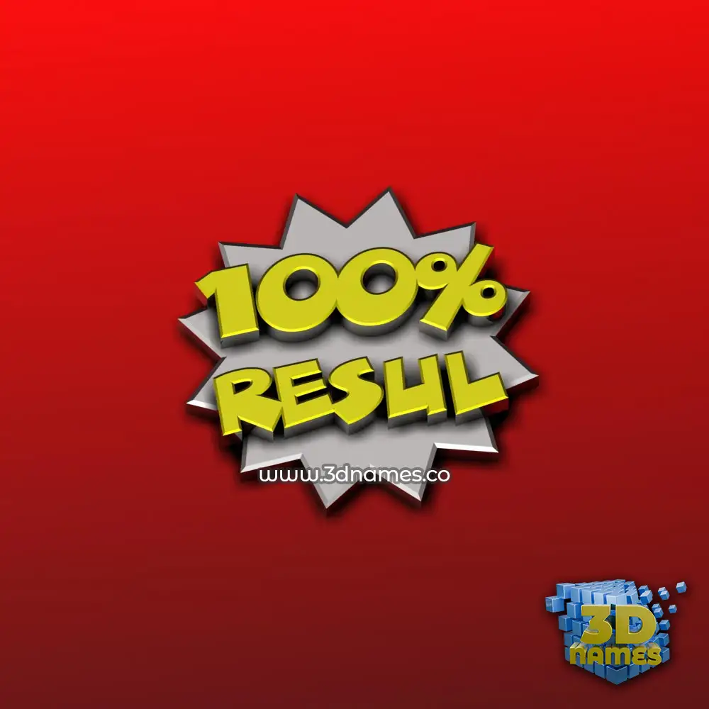 resul in 100 Percent style - 3D name wallpaper