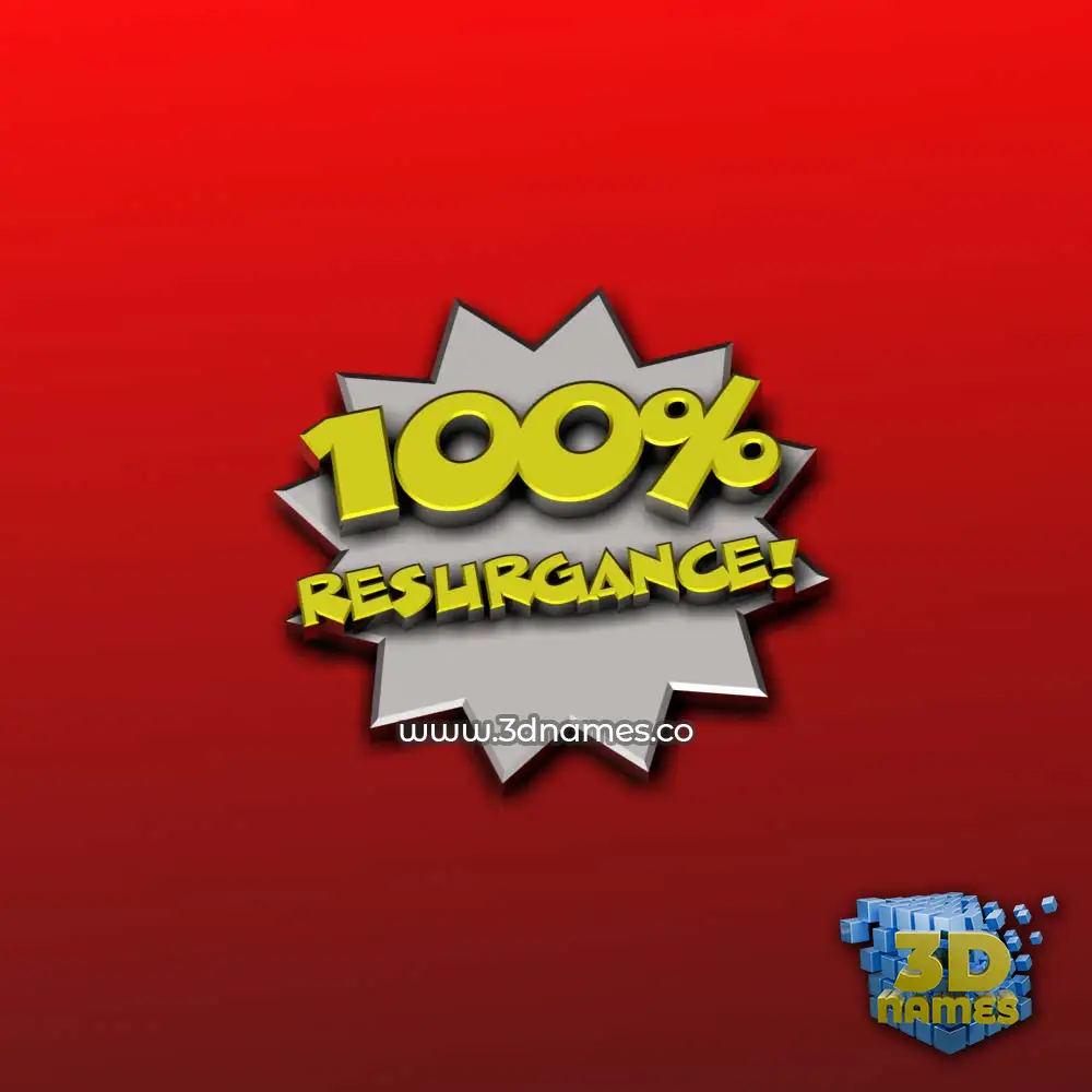 resurgance in 100 Percent style - 3D name wallpaper