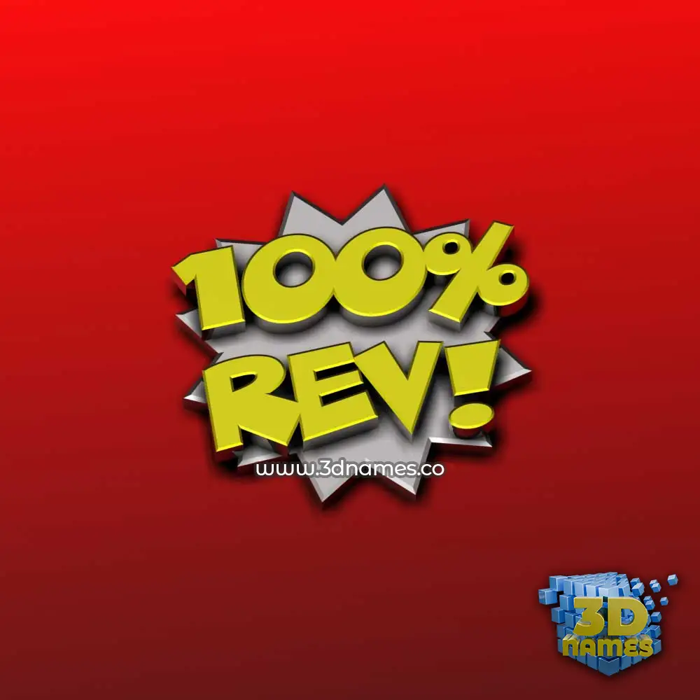 rev in 100 Percent style - 3D name wallpaper