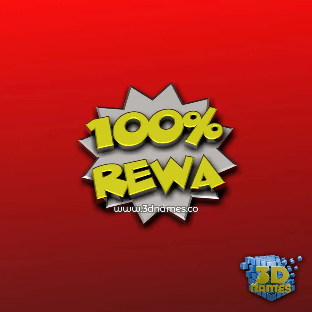 rewa in 100 Percent style - 3D name wallpaper