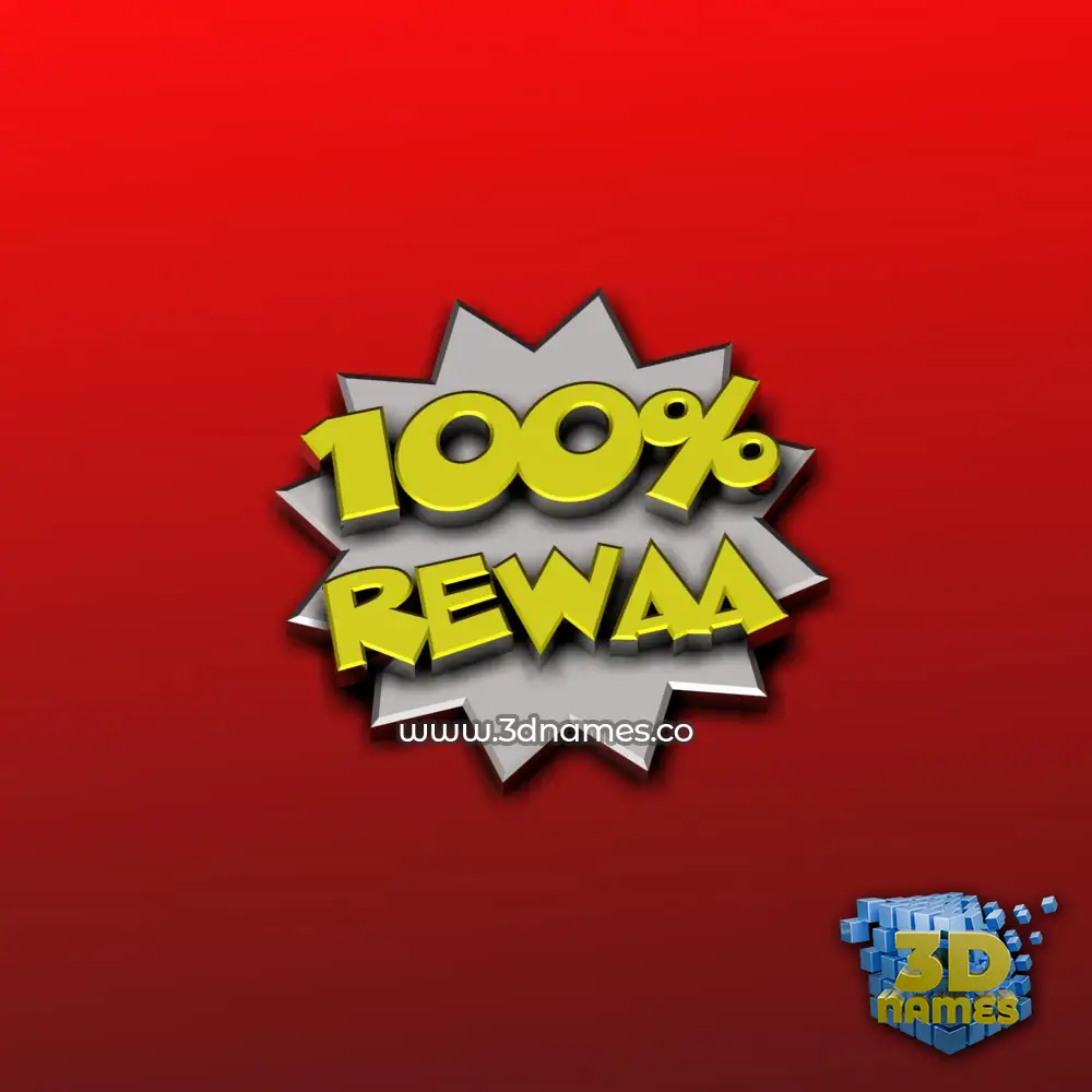 rewaa in 100 Percent style - 3D name wallpaper