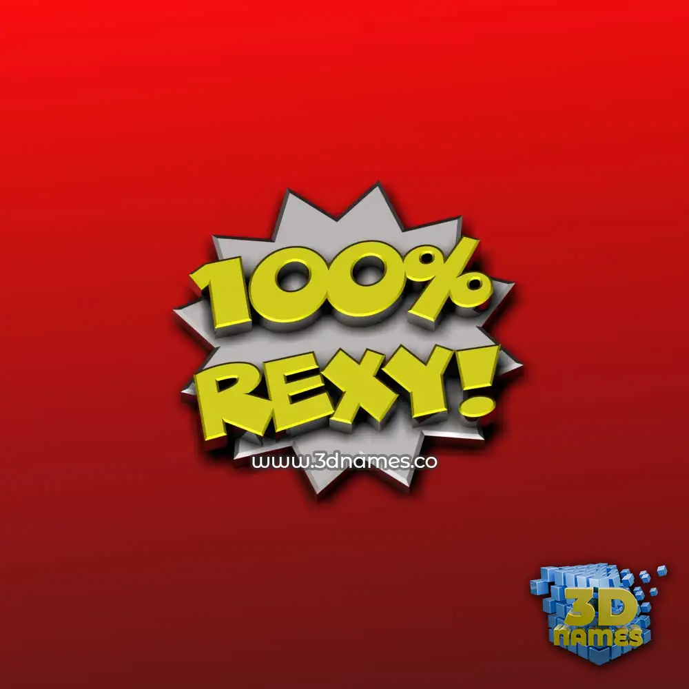 rexy in 100 Percent style - 3D name wallpaper