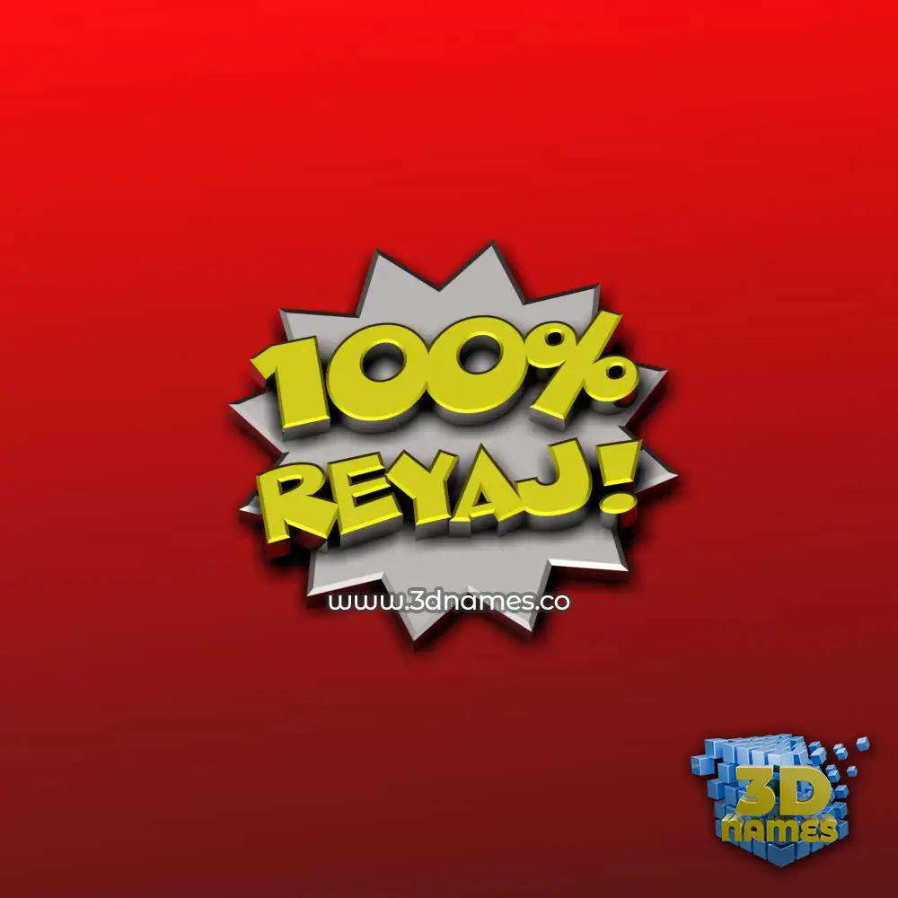 reyaj in 100 Percent style - 3D name wallpaper