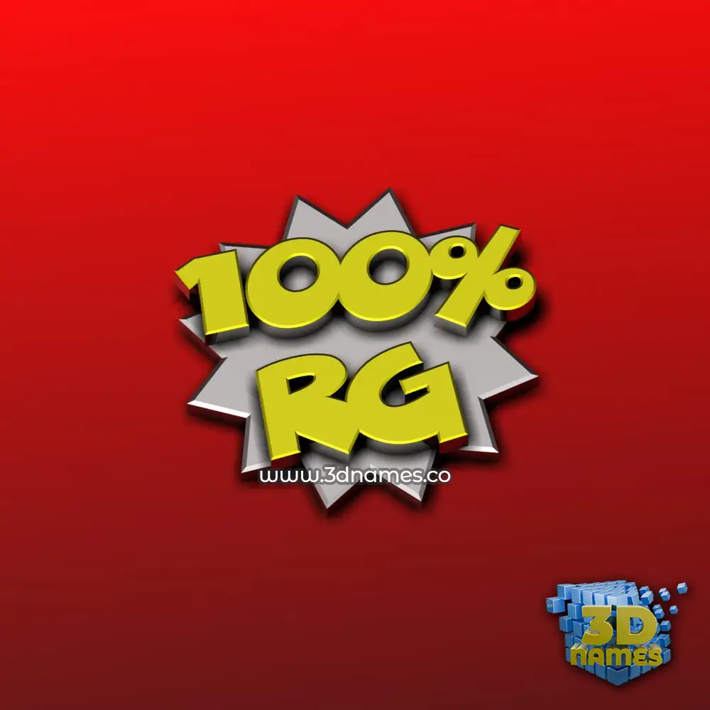 rg in 100 Percent style - 3D name wallpaper