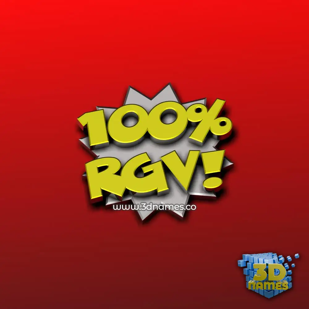 rgv in 100 Percent style - 3D name wallpaper