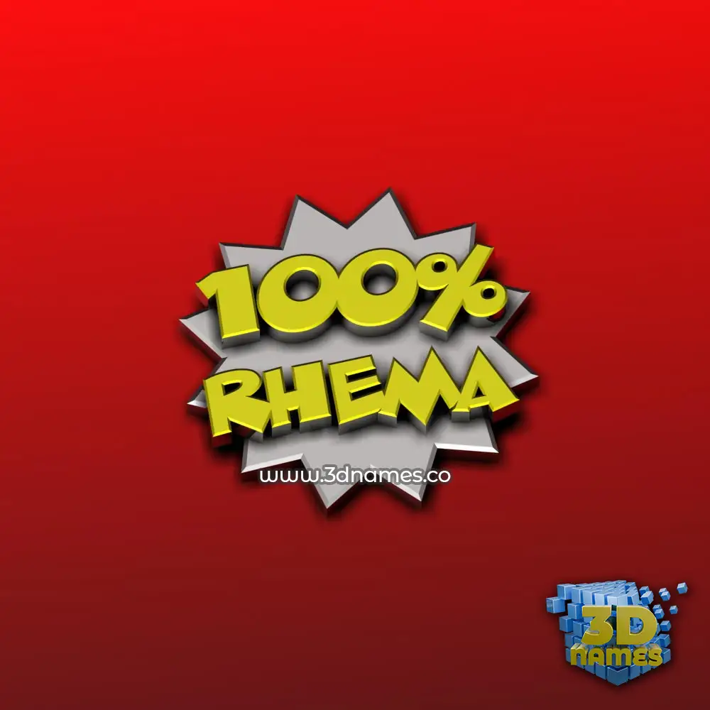 rhema in 100 Percent style - 3D name wallpaper