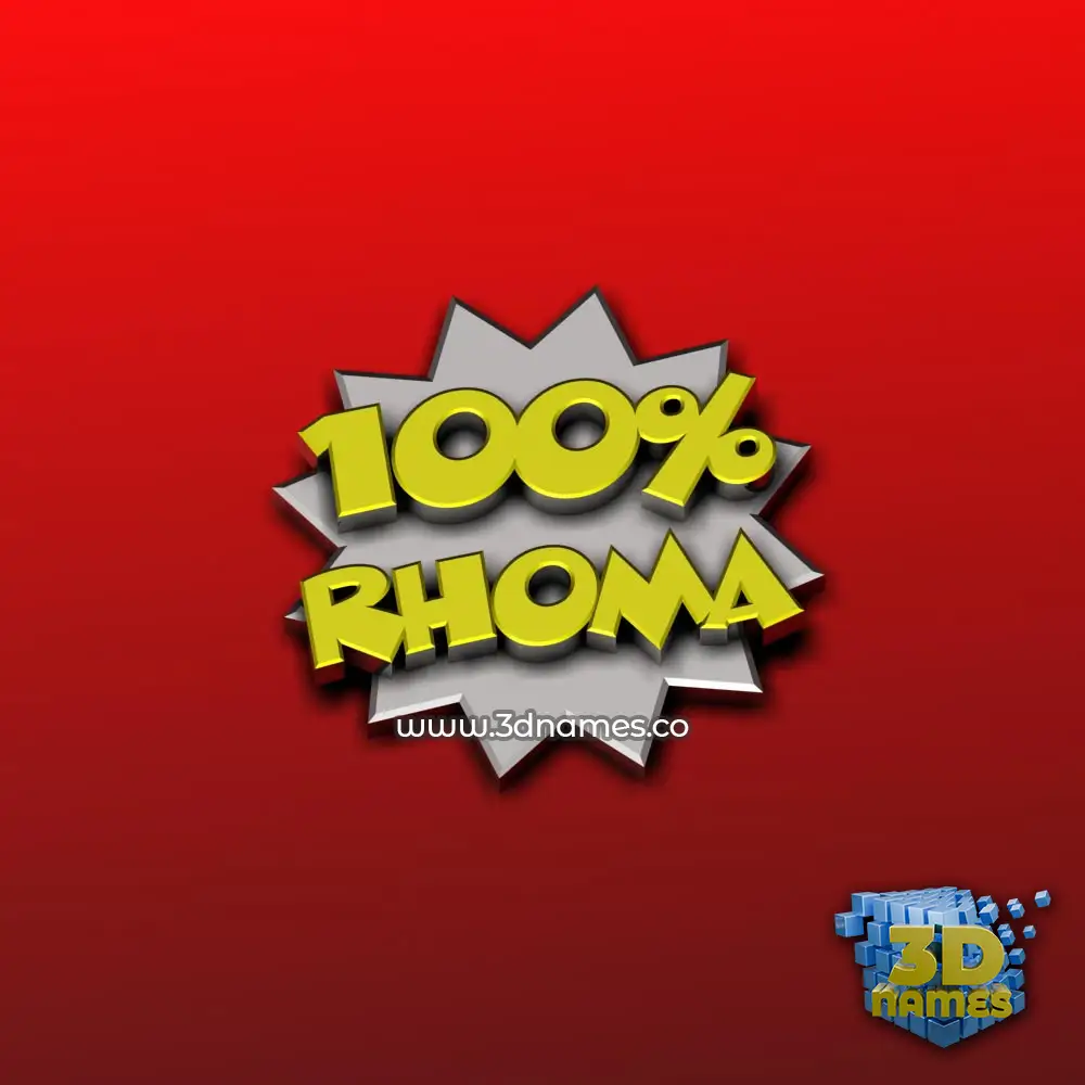 rhoma in 100 Percent style - 3D name wallpaper