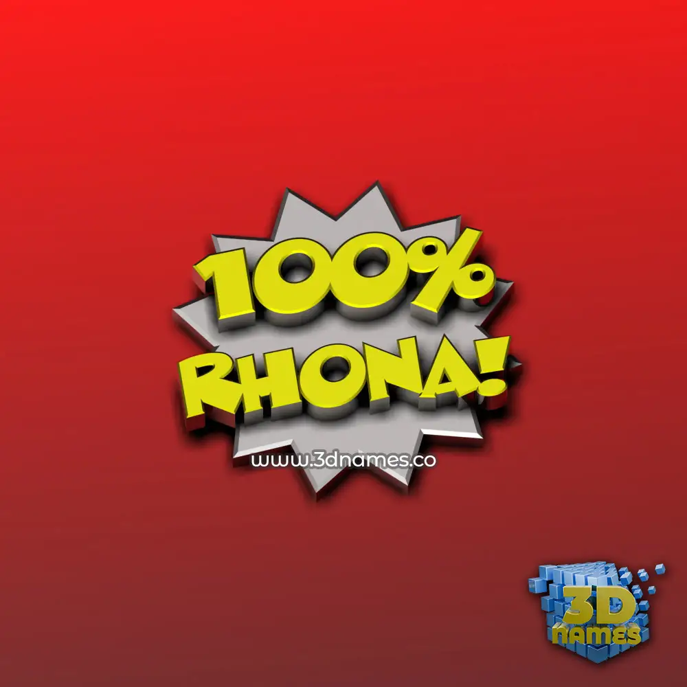 rhona in 100 Percent style - 3D name wallpaper
