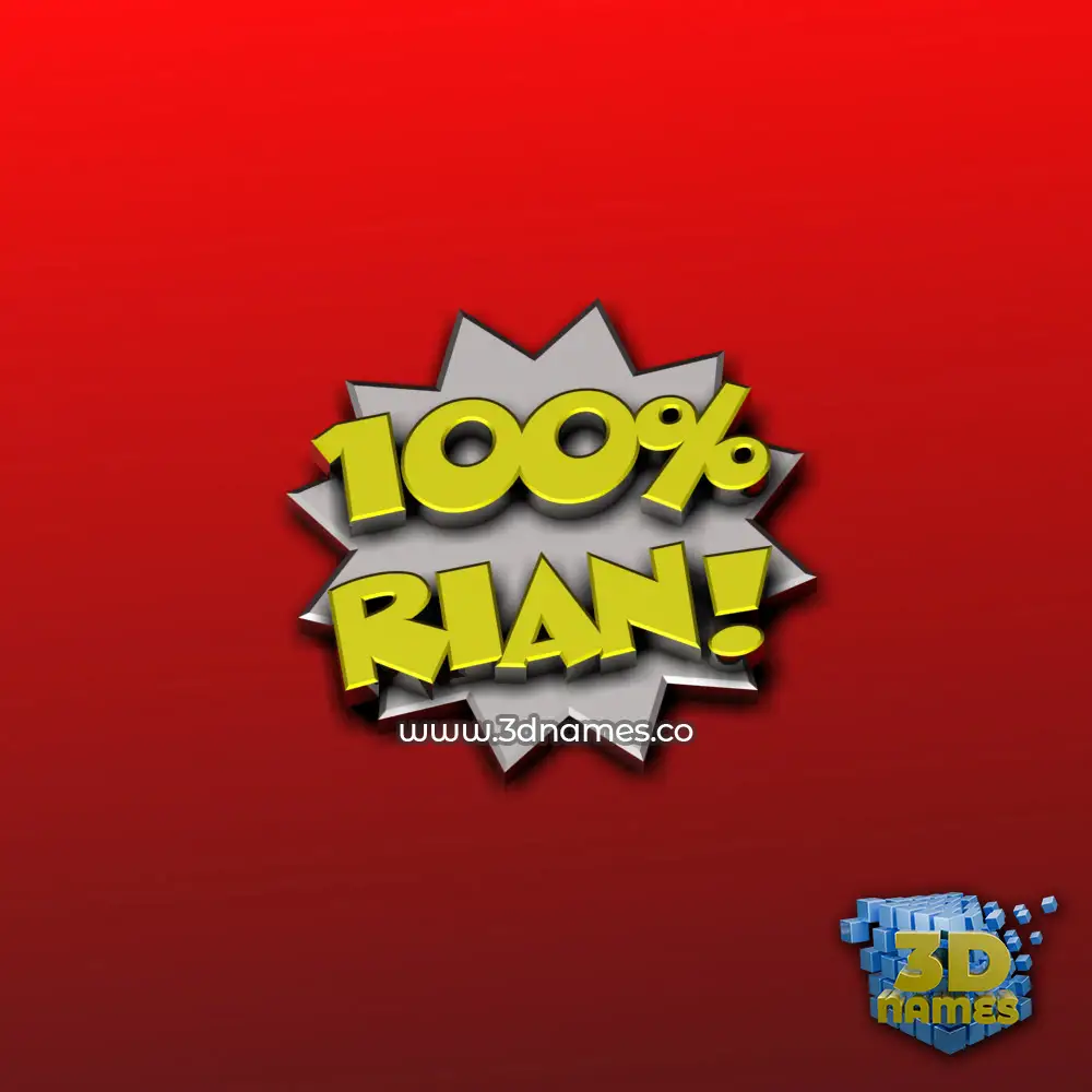 rian in 100 Percent style - 3D name wallpaper