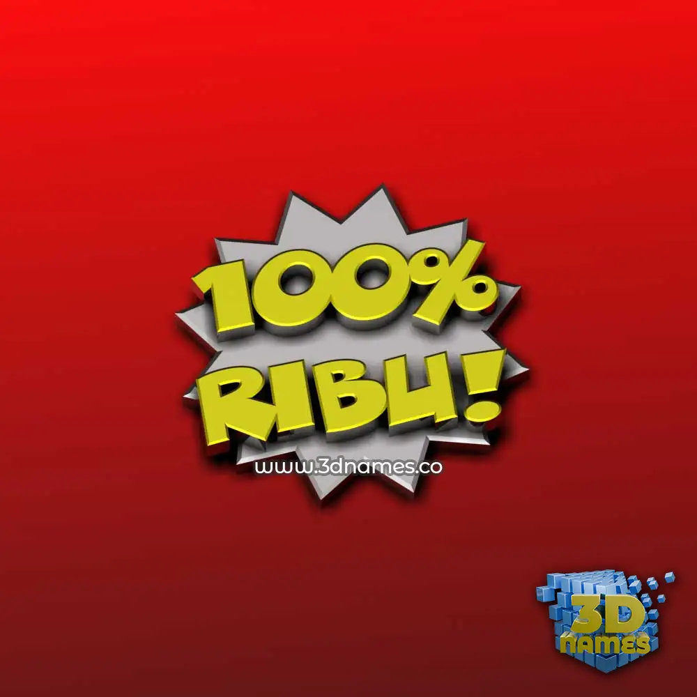 ribu in 100 Percent style - 3D name wallpaper