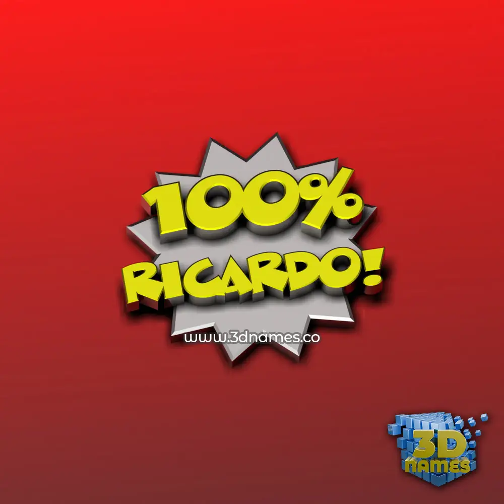 ricardo in 100 Percent style - 3D name wallpaper