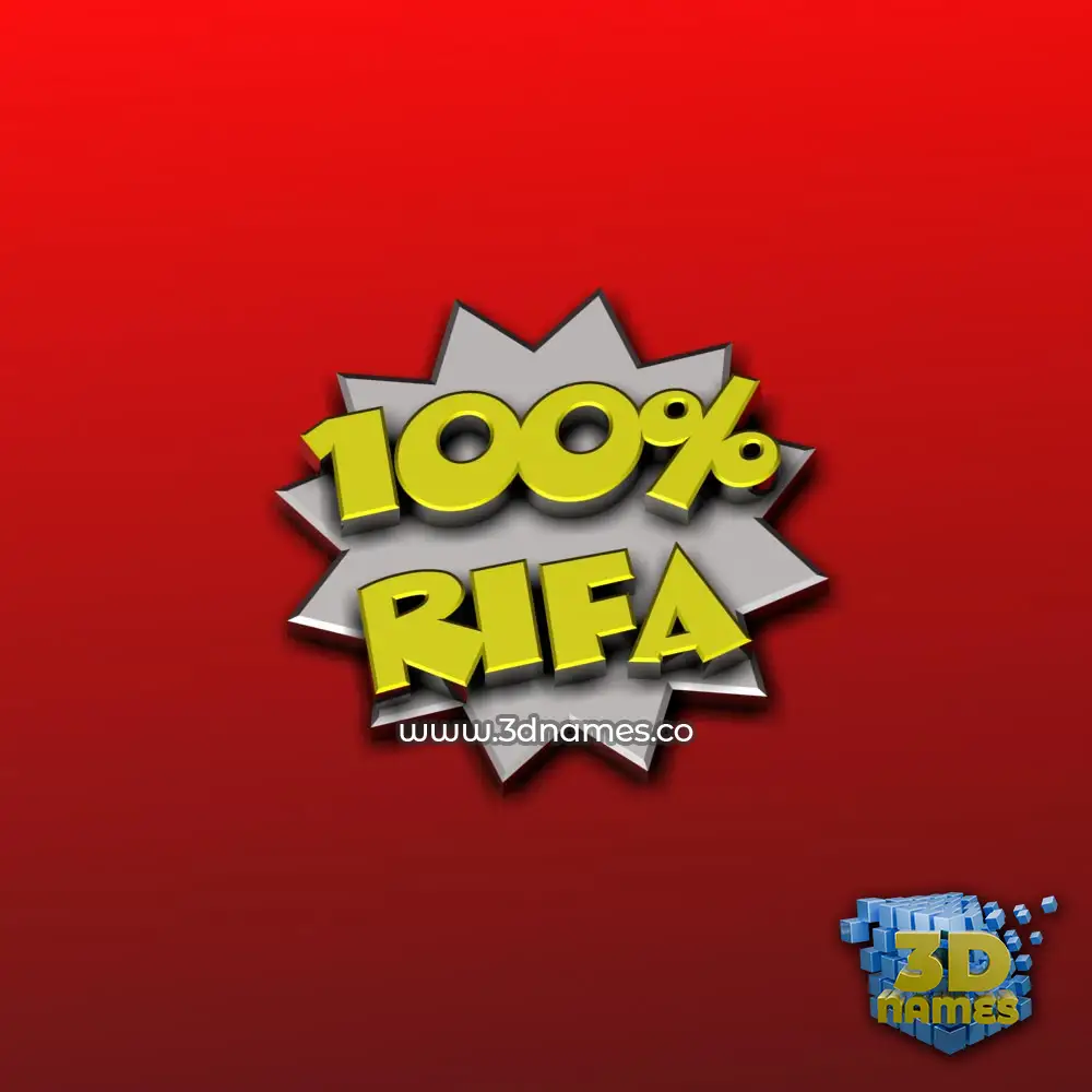rifa in 100 Percent style - 3D name wallpaper