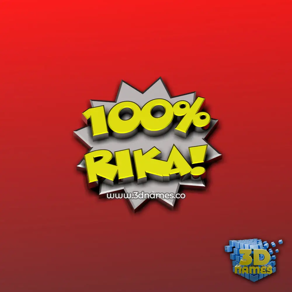 rika in 100 Percent style - 3D name wallpaper