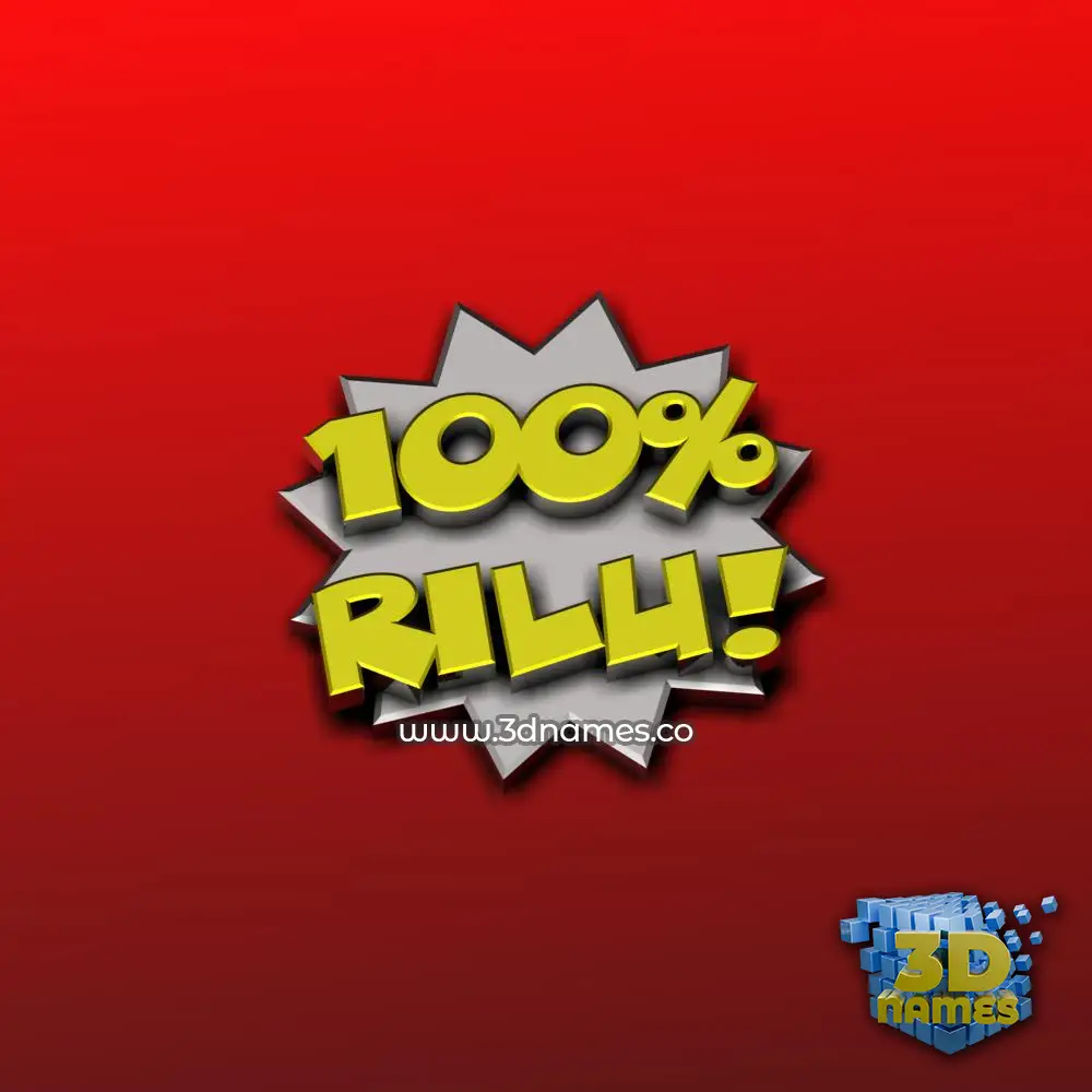 rilu in 100 Percent style - 3D name wallpaper
