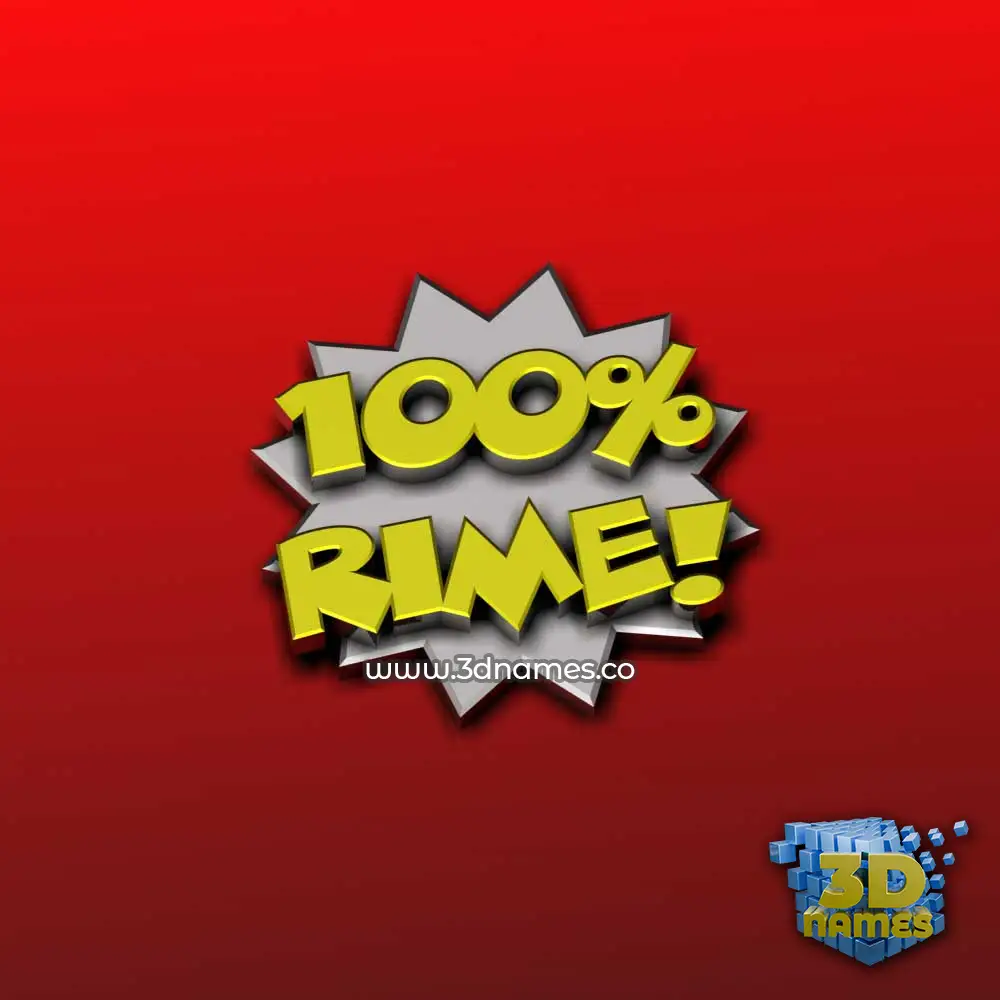 rime in 100 Percent style - 3D name wallpaper