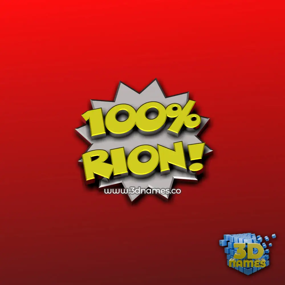 rion in 100 Percent style - 3D name wallpaper
