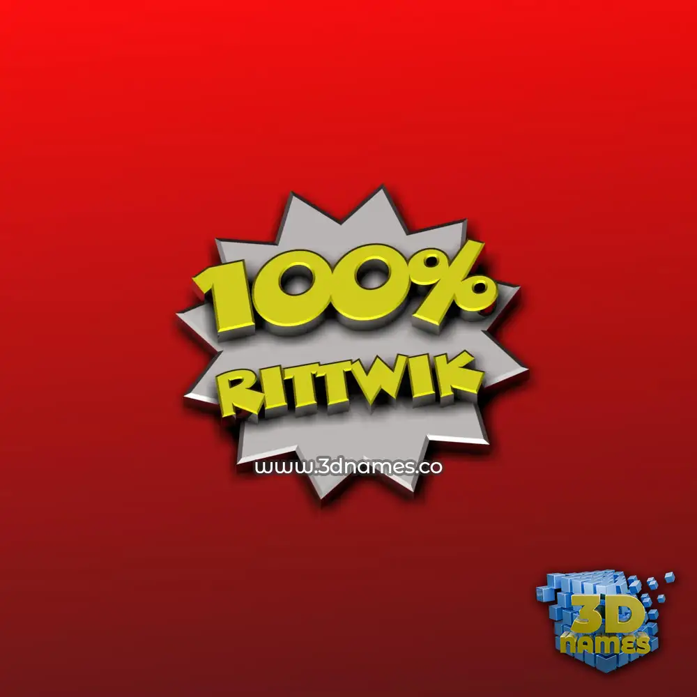 rittwik in 100 Percent style - 3D name wallpaper