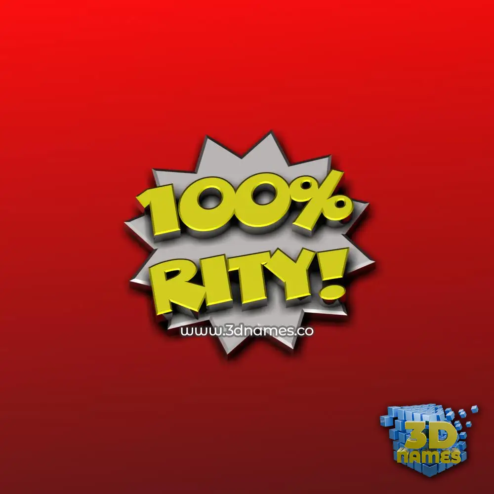 rity in 100 Percent style - 3D name wallpaper