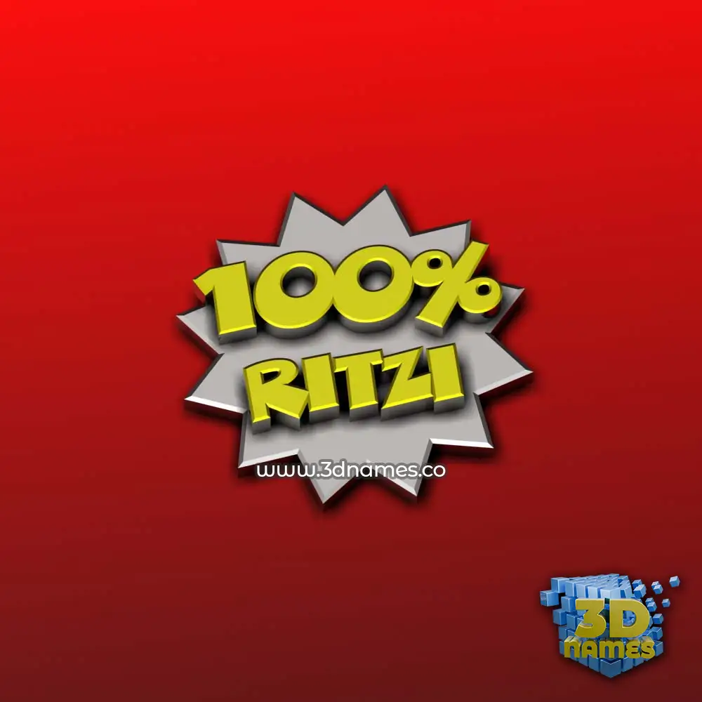 ritzi in 100 Percent style - 3D name wallpaper