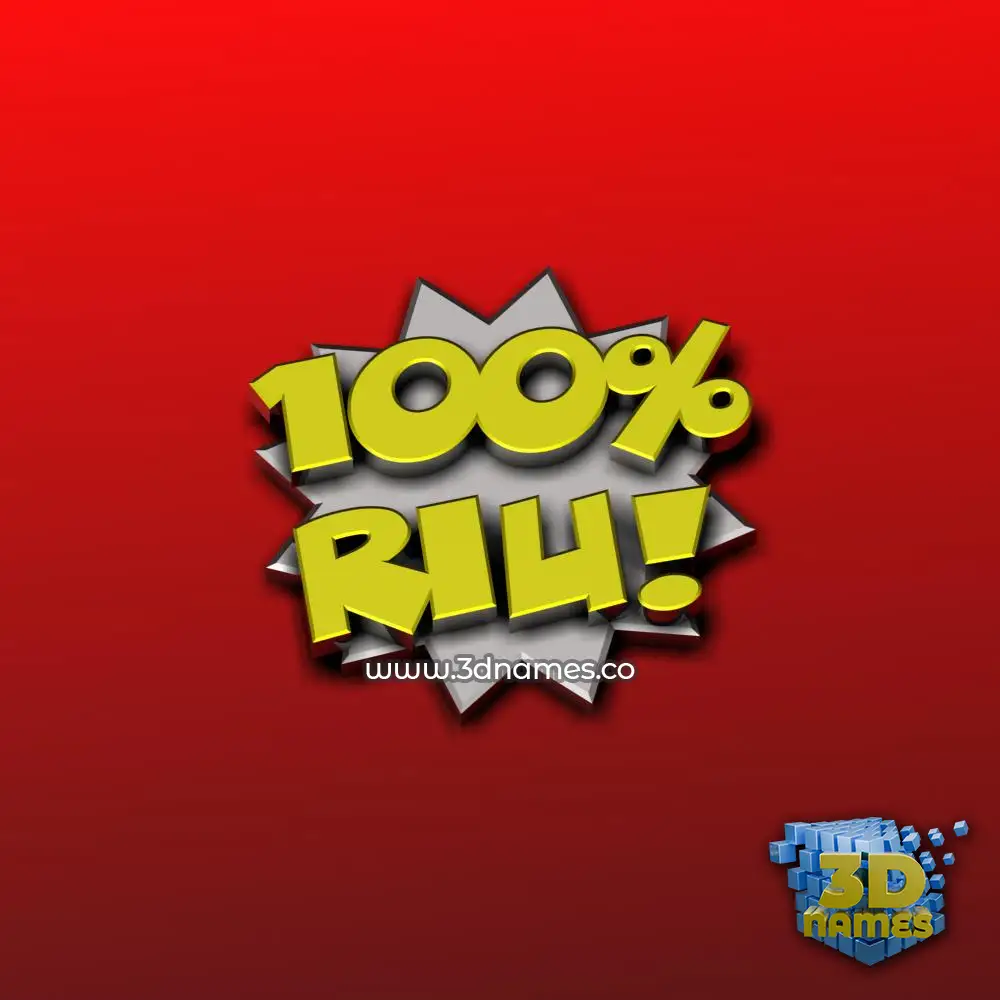 riu in 100 Percent style - 3D name wallpaper
