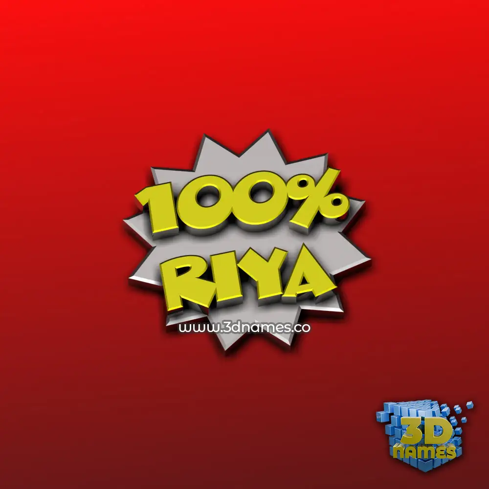 riya in 100 Percent style - 3D name wallpaper