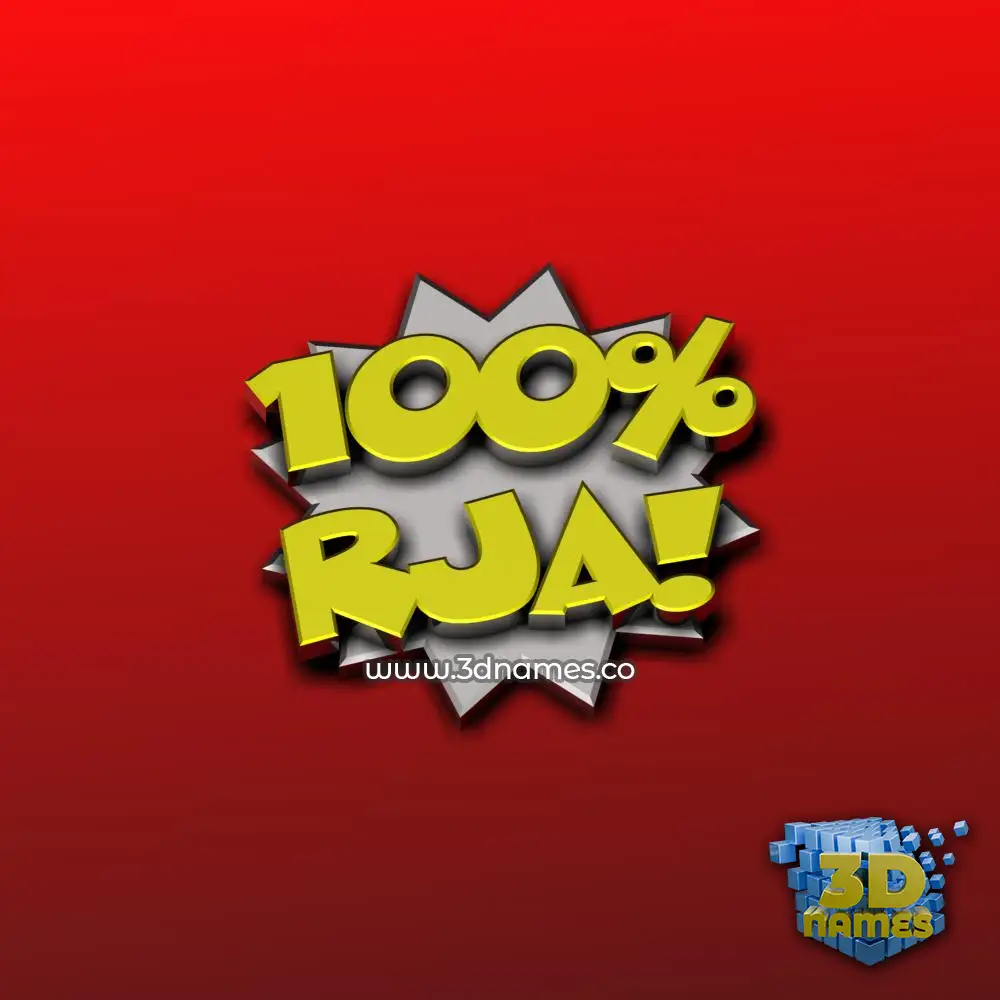 rja in 100 Percent style - 3D name wallpaper
