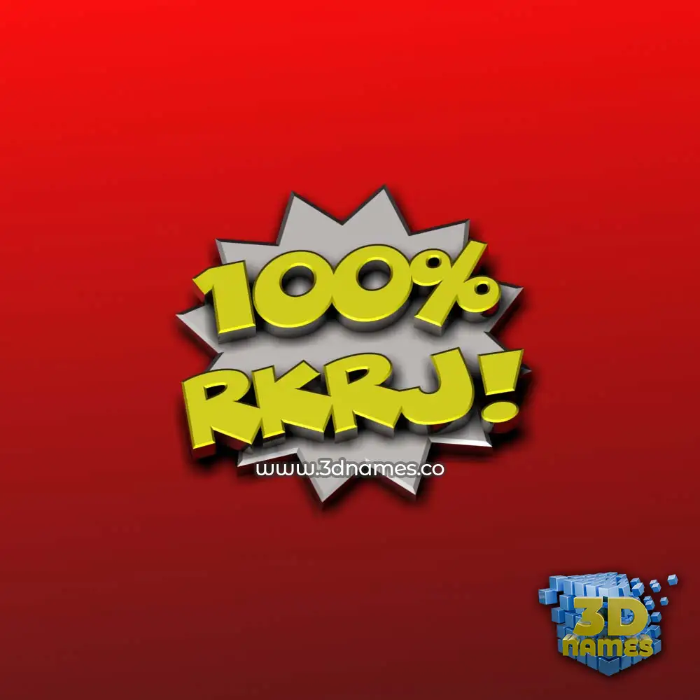 rkrj in 100 Percent style - 3D name wallpaper
