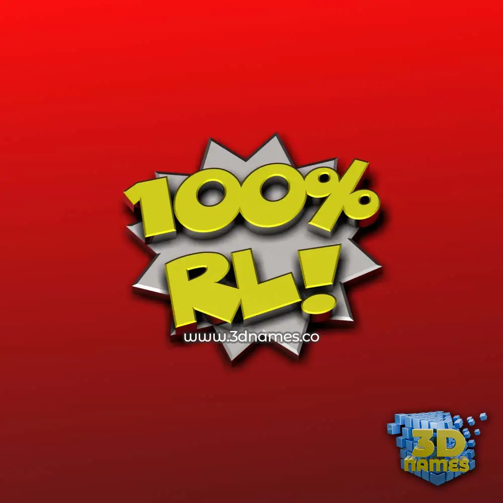 rl in 100 Percent style - 3D name wallpaper