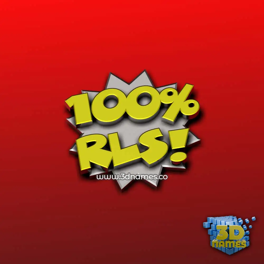 rls in 100 Percent style - 3D name wallpaper