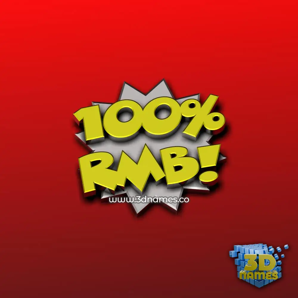 rmb in 100 Percent style - 3D name wallpaper