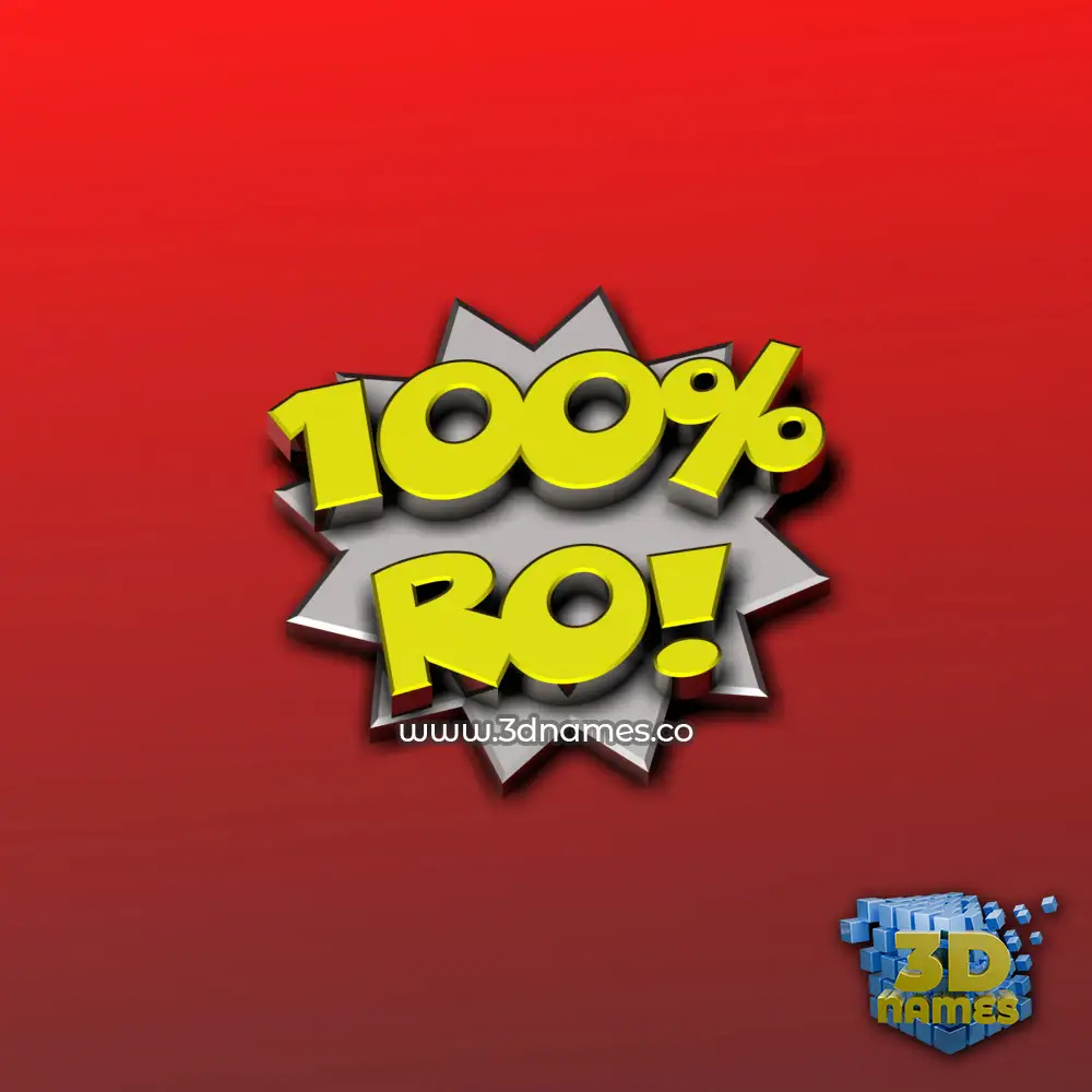 ro in 100 Percent style - 3D name wallpaper