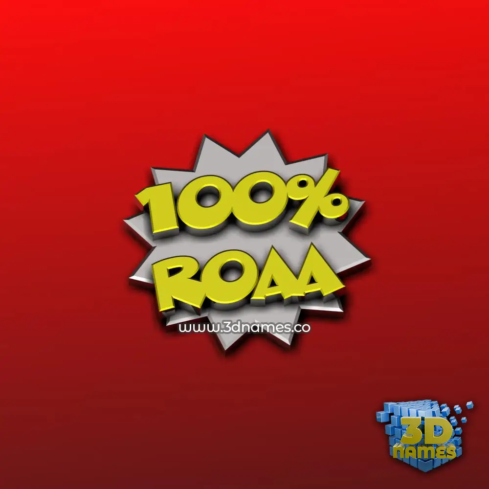 roaa in 100 Percent style - 3D name wallpaper