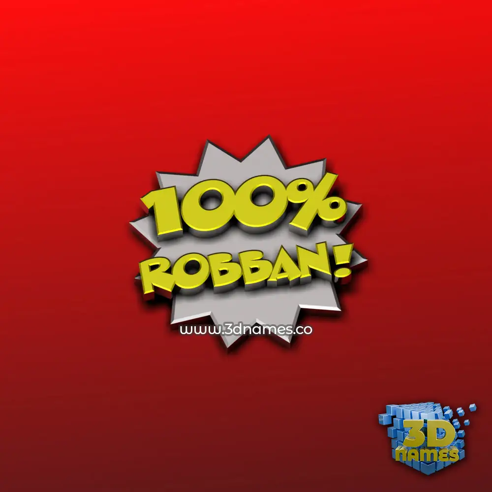robban in 100 Percent style - 3D name wallpaper