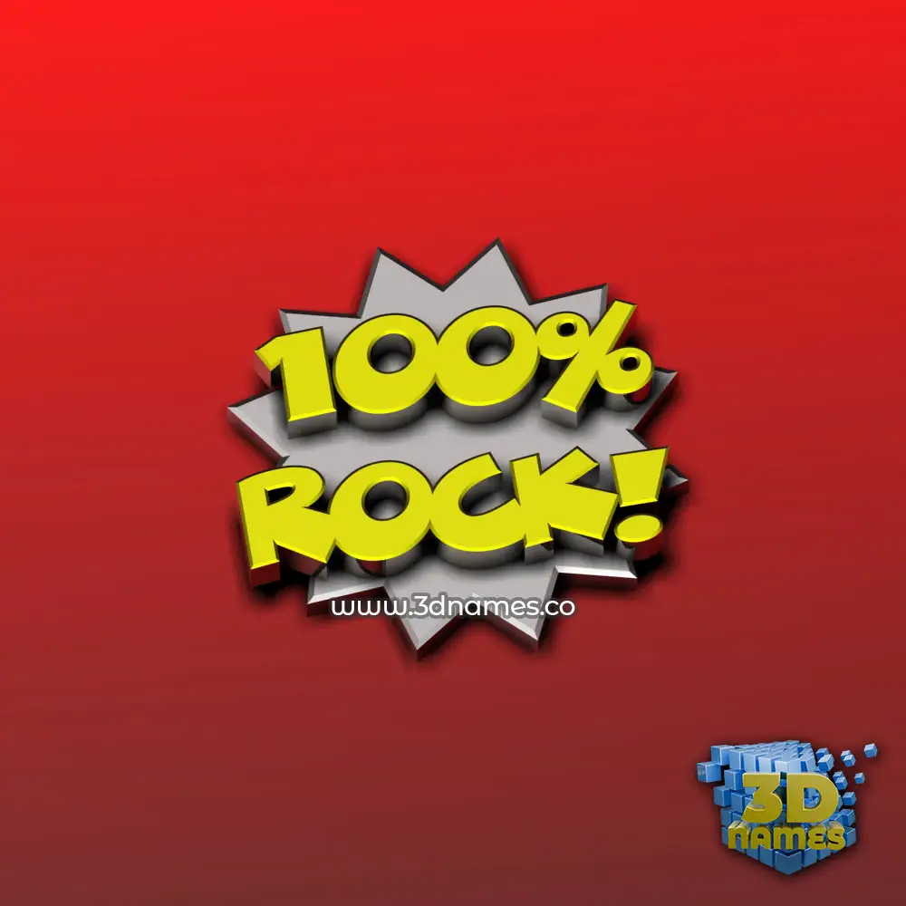 rock in 100 Percent style - 3D name wallpaper