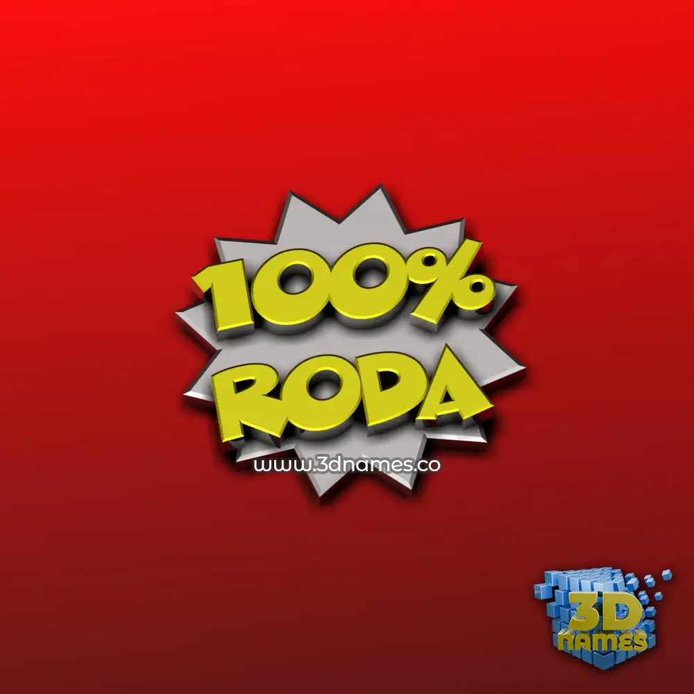 roda in 100 Percent style - 3D name wallpaper