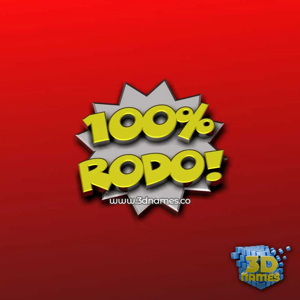 rodo in 100 Percent style - 3D name wallpaper