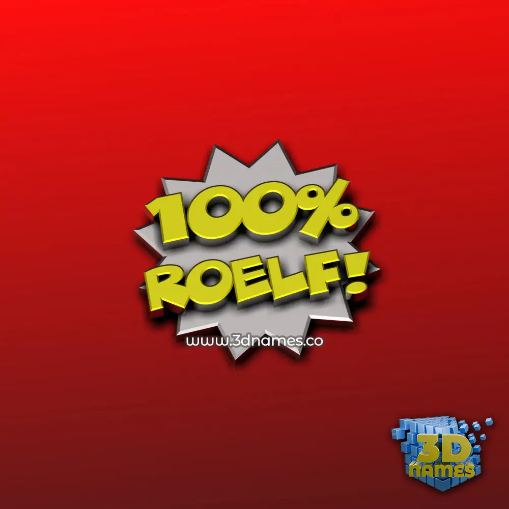 roelf in 100 Percent style - 3D name wallpaper