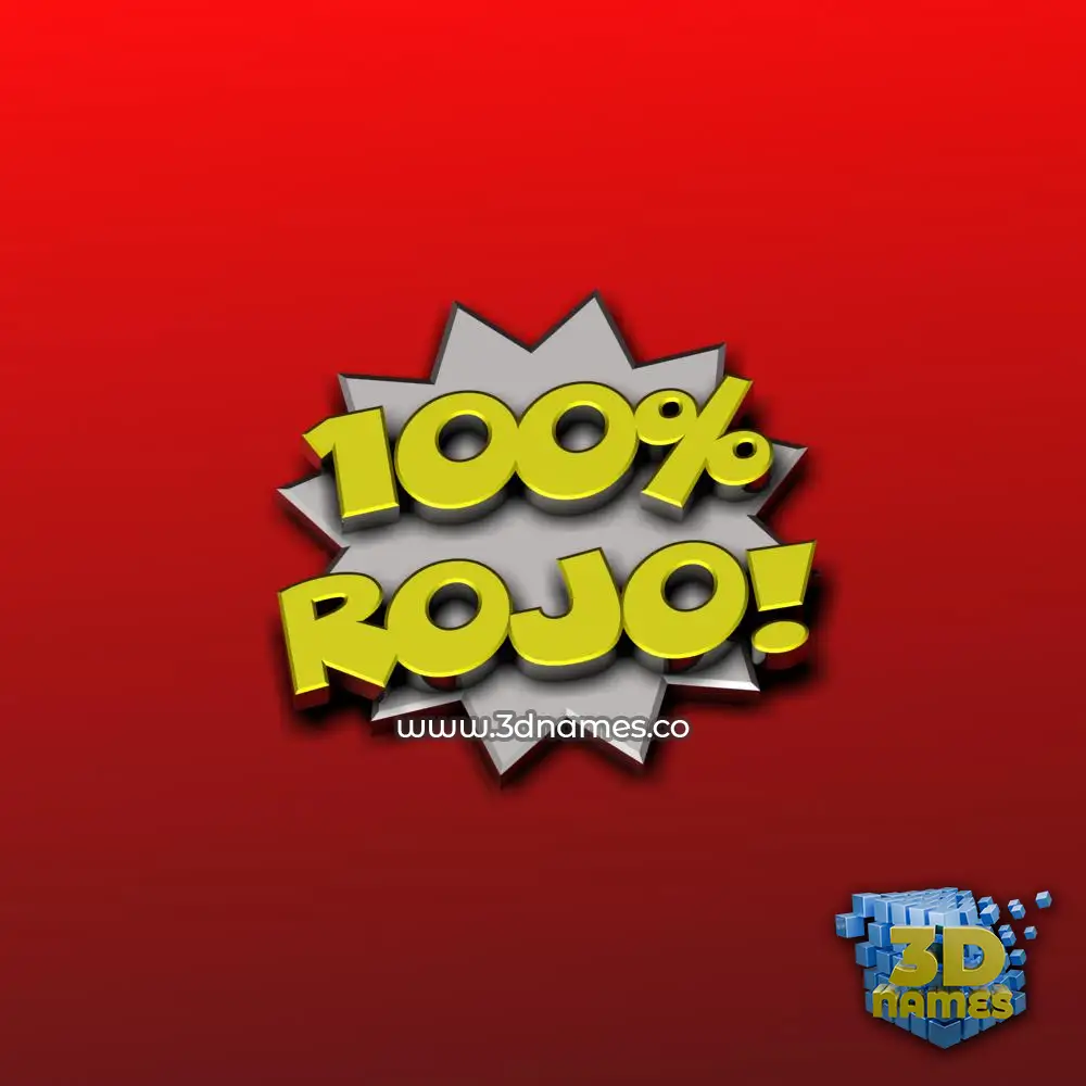 rojo in 100 Percent style - 3D name wallpaper