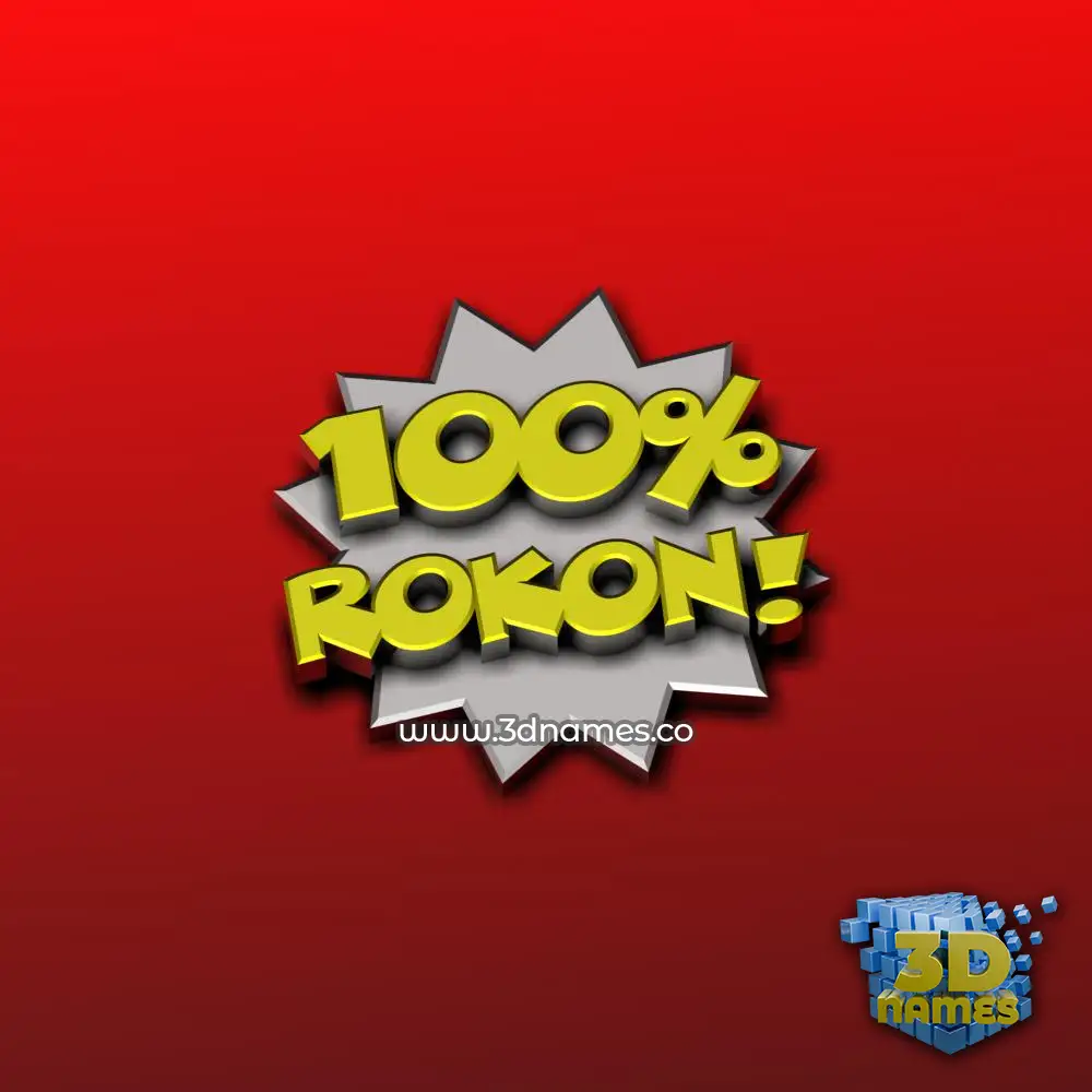 rokon in 100 Percent style - 3D name wallpaper