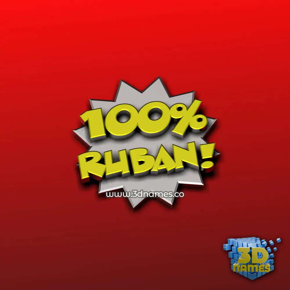 ruban in 100 Percent style - 3D name wallpaper