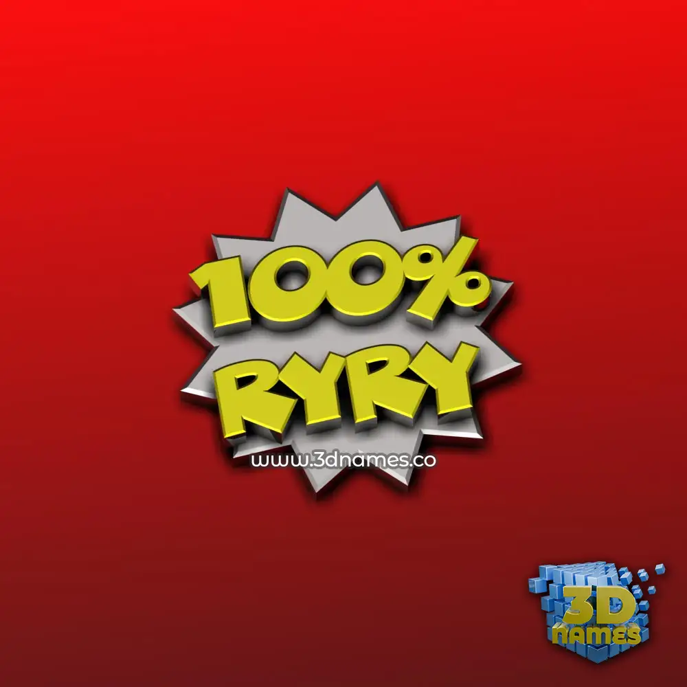 ryry in 100 Percent style - 3D name wallpaper